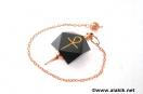 Black Jasper Hexagon Ankh Bronze pendulum